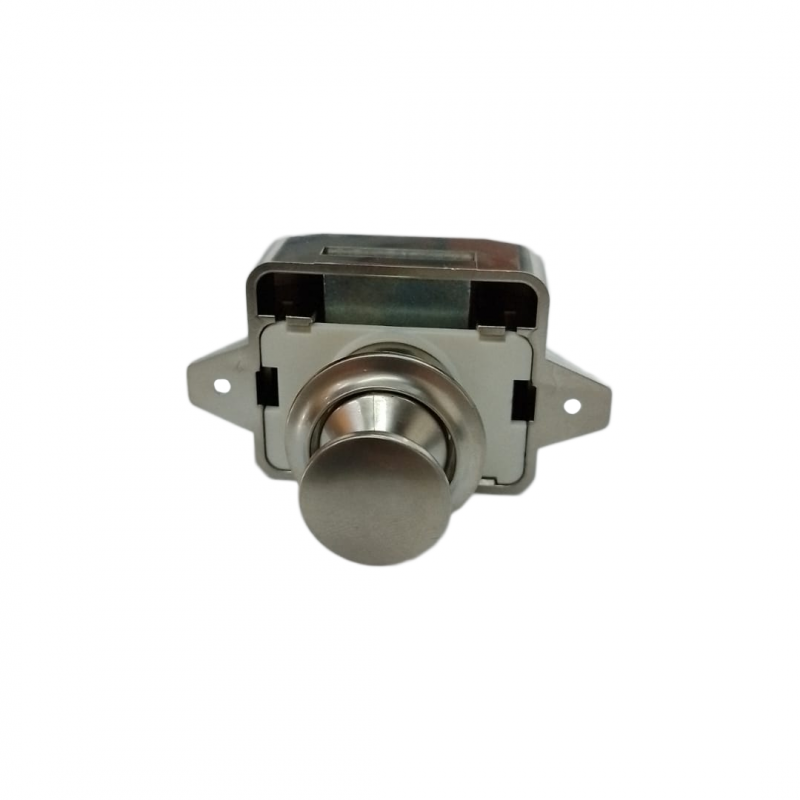 Fechadura Para Moveis Modelo Push Lock Grande Cor Prata Fosco