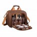 BOLSA TERMICA COM KIT PICNIC 17L MARROM