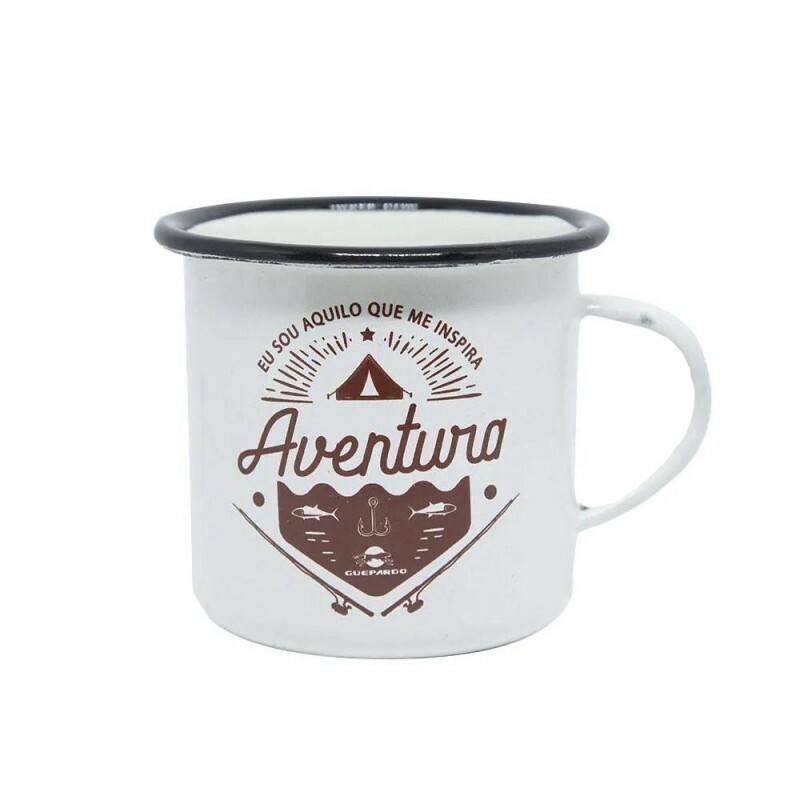 CANECA ESMALTADA DE ALUMÍNIO BRANCA